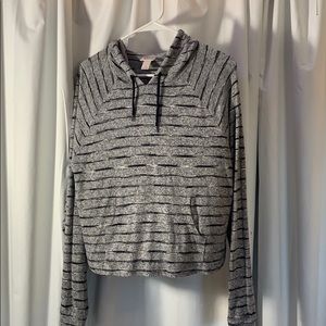 Grey and black stripped hoodie